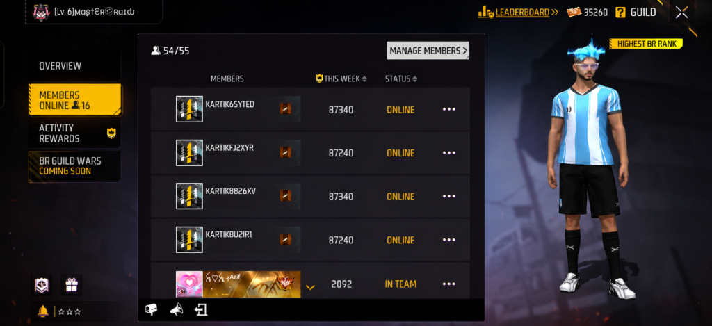 Free Fire Guild Glory Bot Real Proof Master Raid